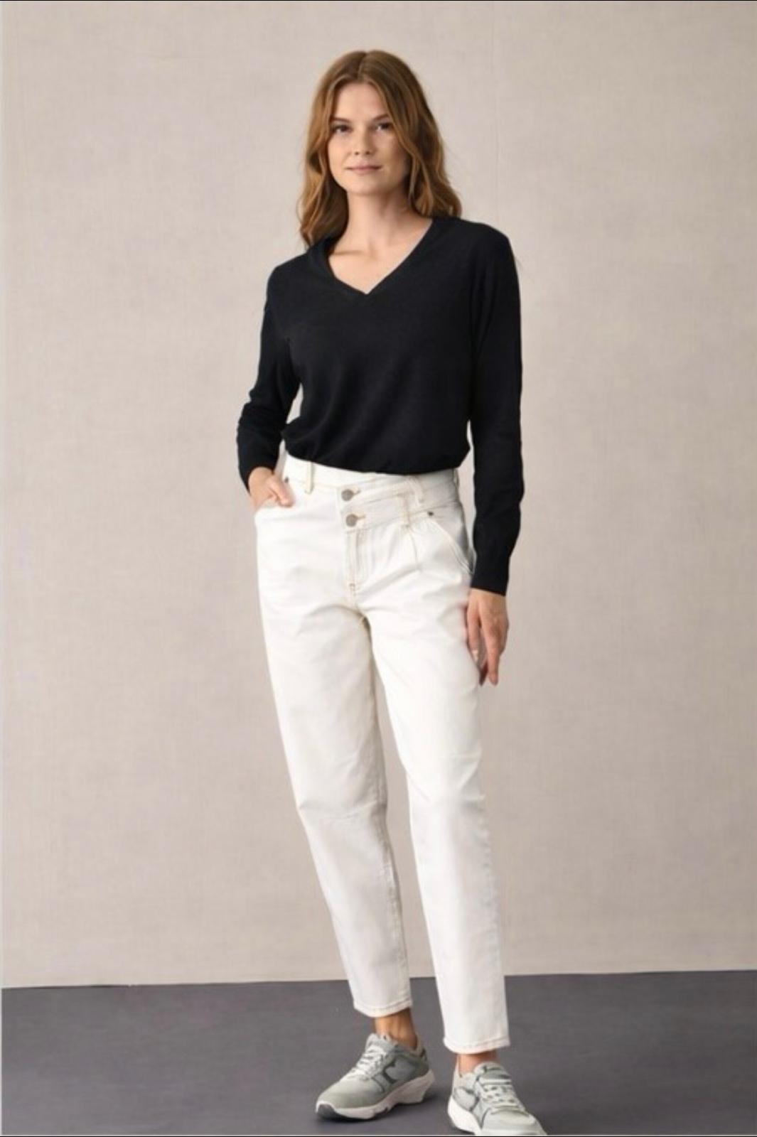 V Yaka %100 Pamuk Basic Kazak