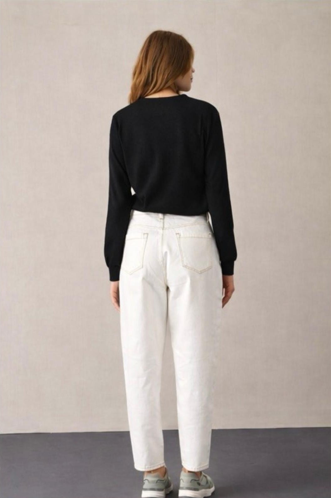 V Yaka %100 Pamuk Basic Kazak