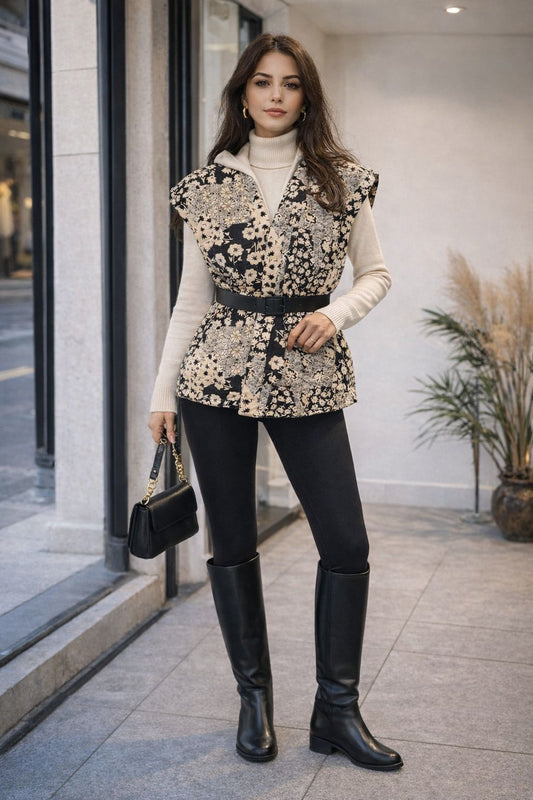 Çiçek Desenli Yelek